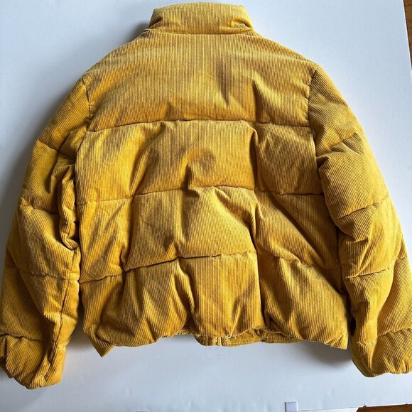 NATIVE YOUTH Yellow Pathfinder Corduroy Quilted Puffer Jacket - Men's XL - Picture 10 of 11